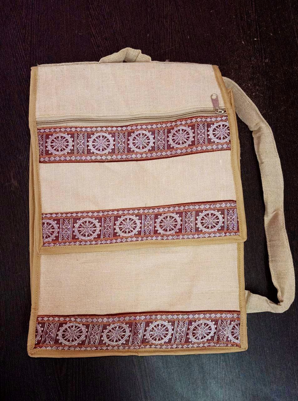 Office bag with Sambalpuri Konark wheel border