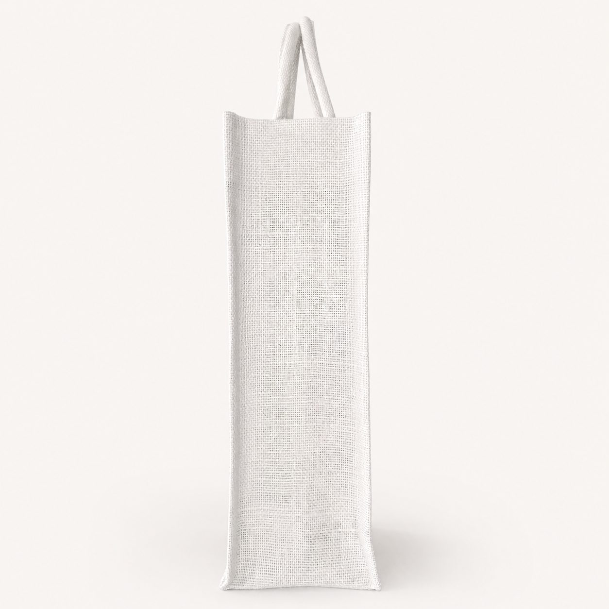 White jute Sambalpuri bag — side view of the plain white gusset